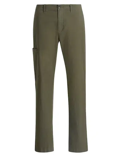 Vince Men's Owen Stretch-Cotton Straight-Leg Trousers - Coulter Green - Size 38 | Thumbnail 1