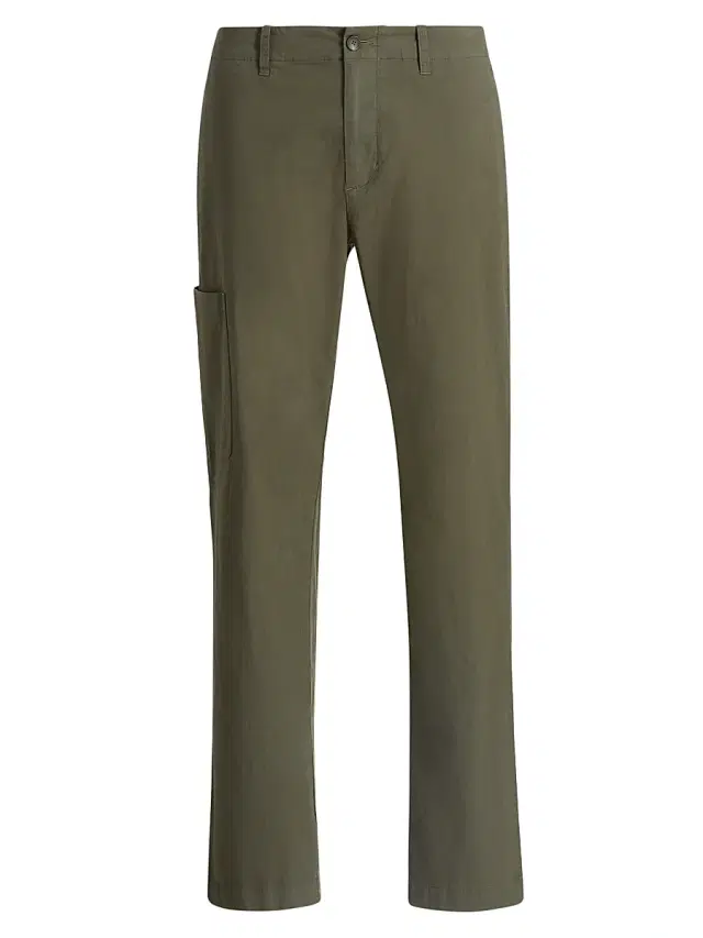 Vince Men's Owen Stretch-Cotton Straight-Leg Trousers - Coulter Green