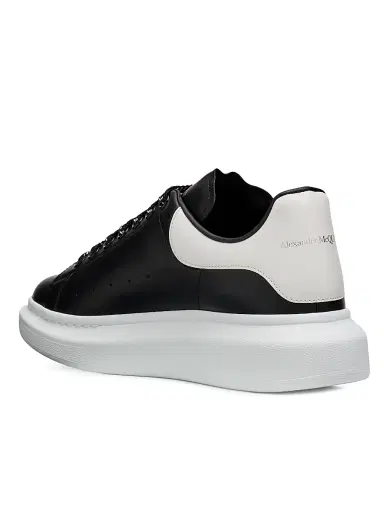 Alexander McQueen Men's Oversized Leather Platform Sneakers - Black White - Size 10 | Thumbnail 2