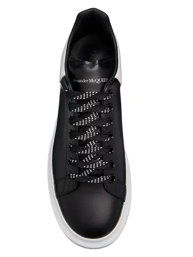 Alexander McQueen Men's Oversized Leather Platform Sneakers - Black White - Size 10 | Thumbnail 3