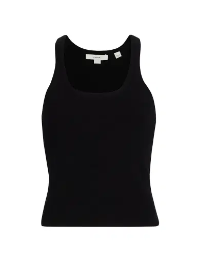 Vince Women's Stretch Rib-Knit Scoopneck Tank | Thumbnail 1 Vince Women's Stretch Rib-Knit Scoopneck Tank | Thumbnail 1
