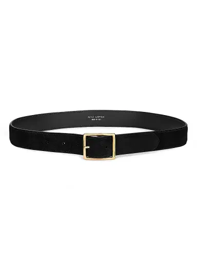 Nili Lotan Women's Gabriele Suede Belt - Black - Size Medium | Thumbnail 1