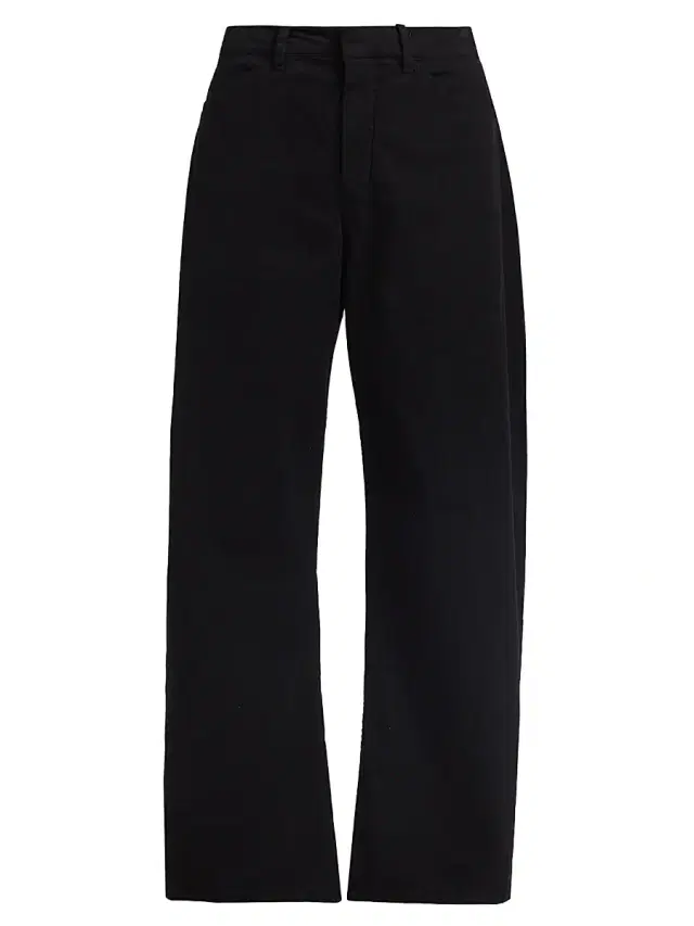Nili Lotan Women's Tribeca Cotton Mid-Rise Barrel Pants - Jet Black