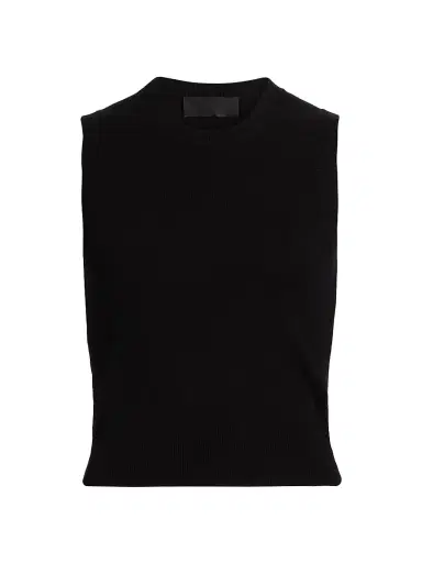 Nili Lotan Women's May Cashmere Sweater Vest - Black | Thumbnail 1 Nili Lotan Women's May Cashmere Sweater Vest - Black | Thumbnail 1