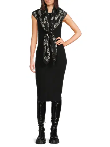 Alexander McQueen Women's Silk Skull Scarf - Black | Thumbnail 2 Alexander McQueen Women's Silk Skull Scarf - Black | Thumbnail 2