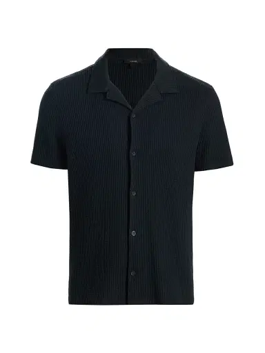 Vince Men's Macro-Waffle Camp Shirt | Thumbnail 1 Vince Men's Macro-Waffle Camp Shirt | Thumbnail 1