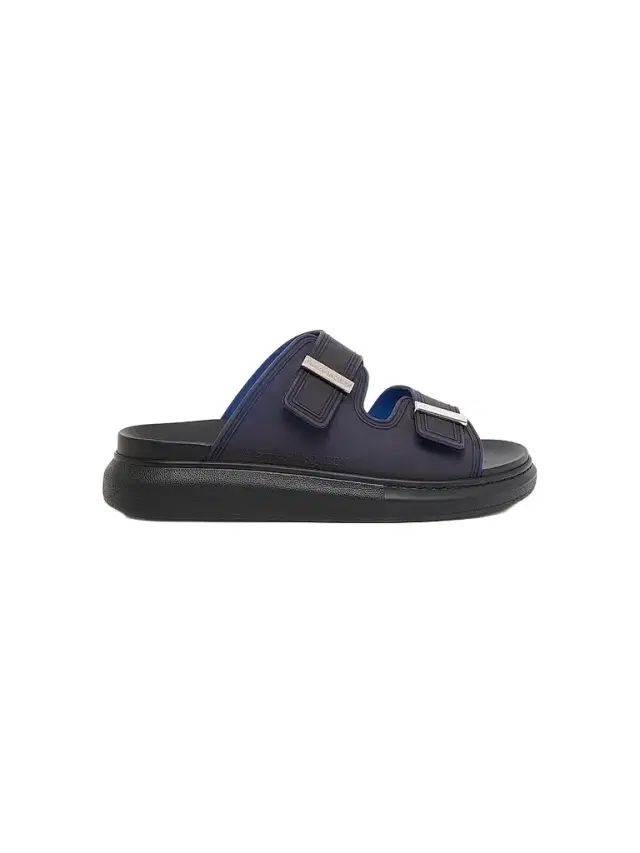 McQueen Men's Hybrid Double-Buckle Sandals - Blue Silver