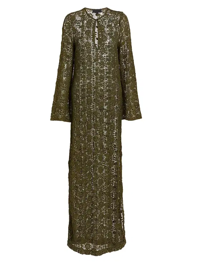 Women's Della Lace Maxi Dress - Army Green