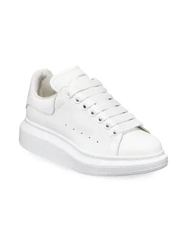 Alexander McQueen Women's Oversized Embossed Logo Leather Sneakers - White - Size 11.5 | Thumbnail 2 Alexander McQueen Women's Oversized Embossed Logo Leather Sneakers - White - Size 11.5 | Thumbnail 2