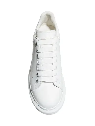 Alexander McQueen Women's Oversized Embossed Logo Leather Sneakers - White - Size 11.5 | Thumbnail 4 Alexander McQueen Women's Oversized Embossed Logo Leather Sneakers - White - Size 11.5 | Thumbnail 4