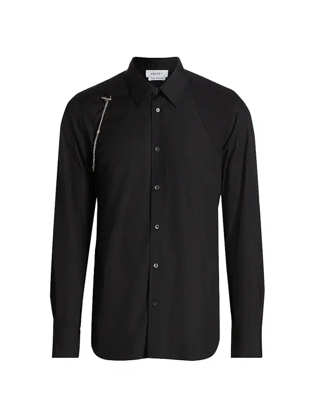McQueen Men's T-Bar Harness Shirt - Black