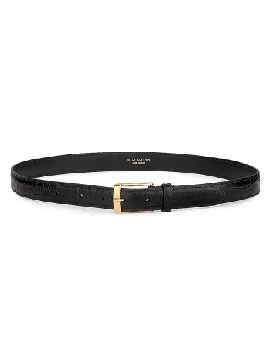 Nili Lotan Women's Dana Croc-Embossed Leather Belt | Thumbnail 1