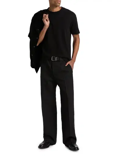 Vince Men's Peached Face Jersey Crewneck T-Shirt - Black - Size XXL | Thumbnail 2 Vince Men's Peached Face Jersey Crewneck T-Shirt - Black - Size XXL | Thumbnail 2