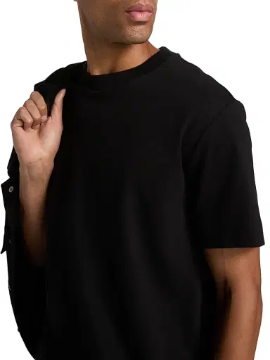 Vince Men's Peached Face Jersey Crewneck T-Shirt - Black - Size XXL | Thumbnail 6 Vince Men's Peached Face Jersey Crewneck T-Shirt - Black - Size XXL | Thumbnail 6