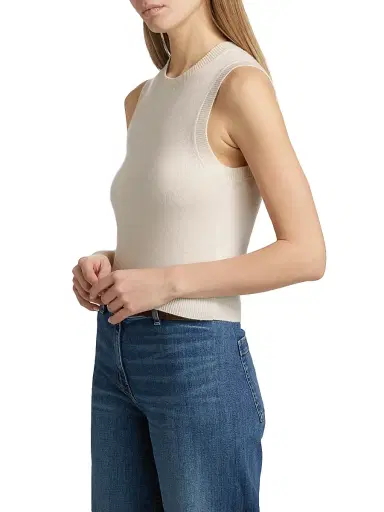 Nili Lotan Women's May Cashmere Sweater Vest - Ivory - Size XL | Thumbnail 4