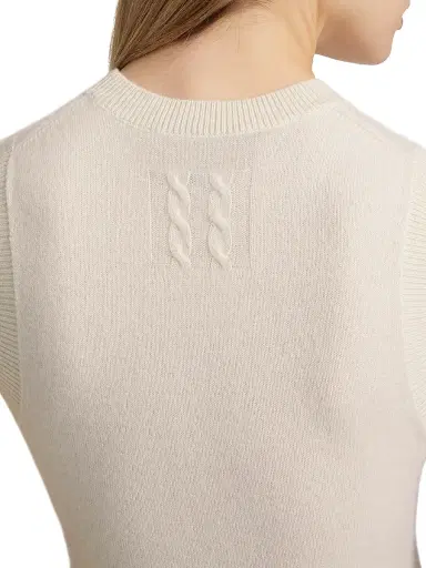 Nili Lotan Women's May Cashmere Sweater Vest - Ivory - Size XL | Thumbnail 6