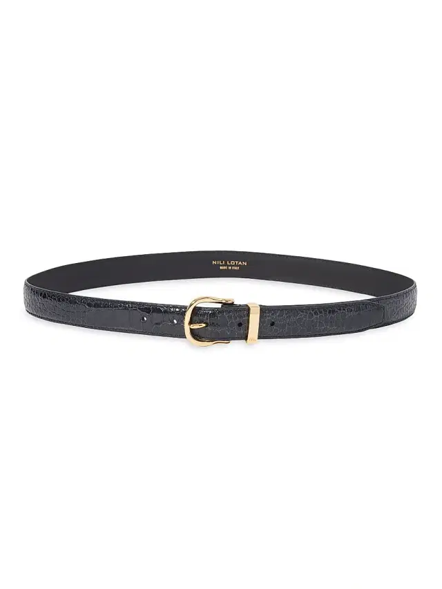 Nili Lotan Women's Louise Slim Leather Belt - Black