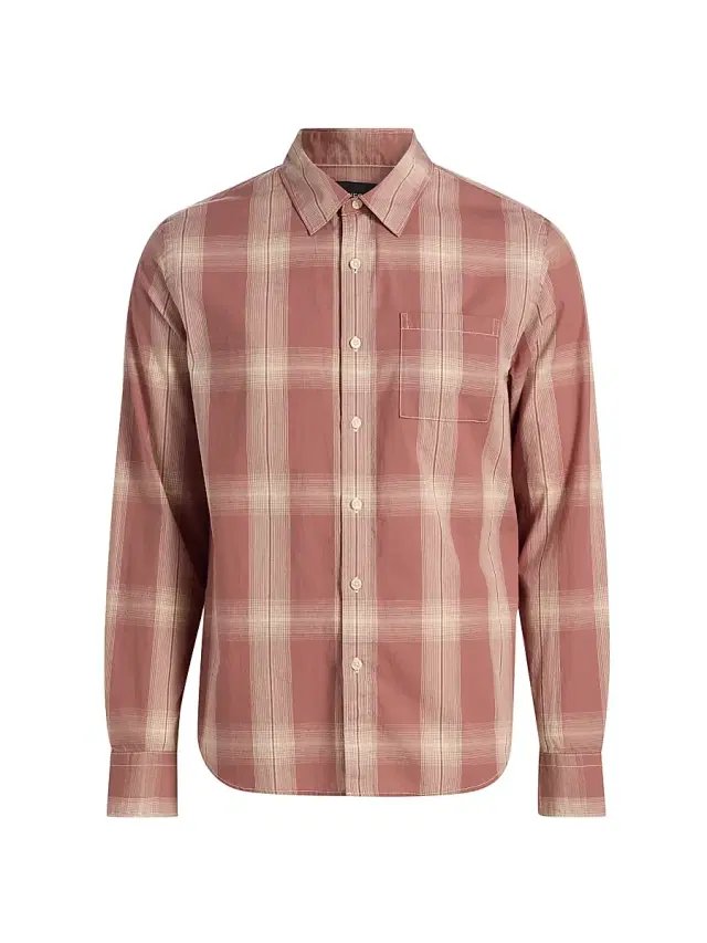 Men's Townes Plaid Cotton Shirt - Cherrywood Smock