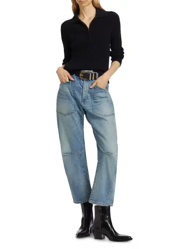 Nili Lotan Women's Shon Barrel Jeans | Thumbnail 2 Nili Lotan Women's Shon Barrel Jeans | Thumbnail 2