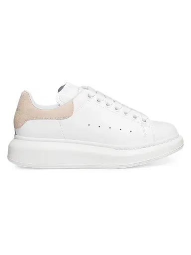 Alexander McQueen Women's Oversized Embossed Logo Colorblocked Suede Sneakers - Pastel - Size 12 | Thumbnail 1