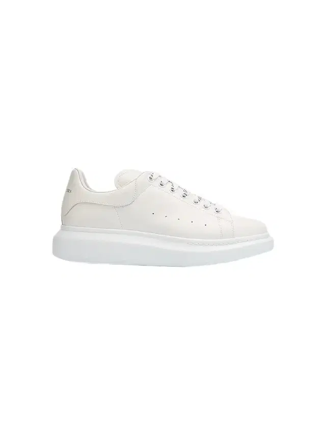 McQueen Men's Oversized Leather Platform Sneakers - White