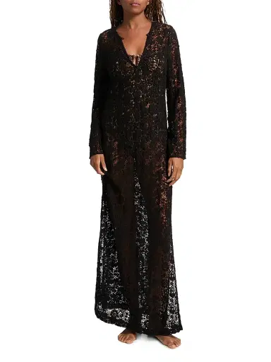 Nili Lotan Women's Della Lace Maxi Dress - Black | Thumbnail 2