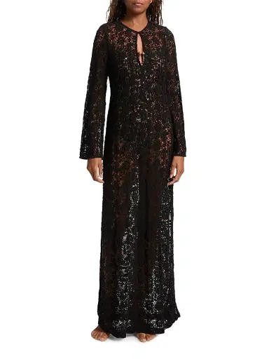 Nili Lotan Women's Della Lace Maxi Dress - Black | Thumbnail 3