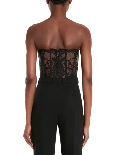 Alexander McQueen Women's Strapless Lace Crop Bustier - Black - Size 14 | Thumbnail 5