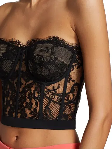 Alexander McQueen Women's Strapless Lace Crop Bustier - Black - Size 14 | Thumbnail 6