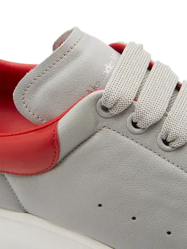 Alexander McQueen Men's Oversized Colorblocked Leather Low-Top Sneakers - Grey Flame - Size 12 | Thumbnail 4