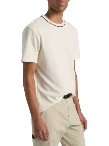 Vince Men's Tipped Crewneck Pima Cotton T-Shirt - Blanco - Size XXL | Thumbnail 3