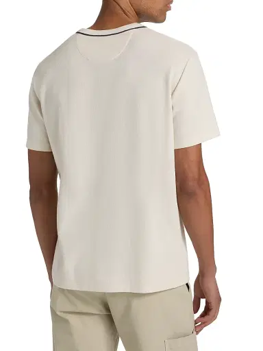 Vince Men's Tipped Crewneck Pima Cotton T-Shirt - Blanco - Size XXL | Thumbnail 4