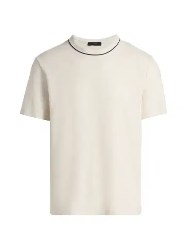 Vince Men's Tipped Crewneck Pima Cotton T-Shirt - Blanco - Size XXL | Thumbnail 1