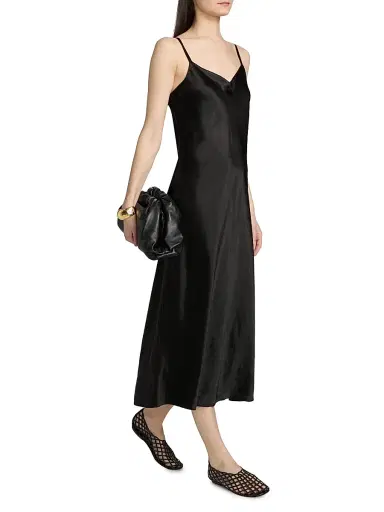 Vince Women's Satin V-Neck Slip Midi-Dress | Thumbnail 2