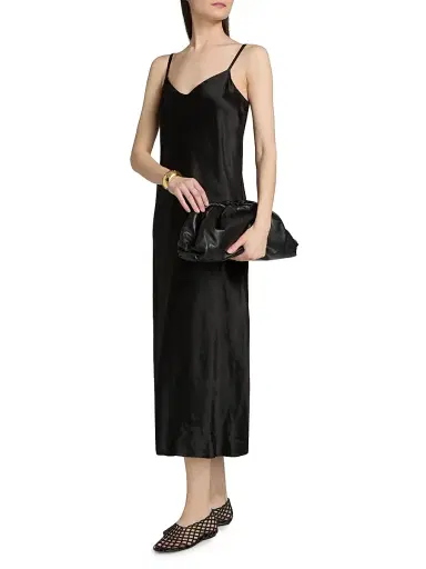Vince Women's Satin V-Neck Slip Midi-Dress | Thumbnail 4