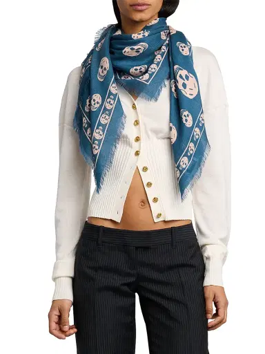 Alexander McQueen Women's Skull Wool Scarf | Thumbnail 2 Alexander McQueen Women's Skull Wool Scarf | Thumbnail 2