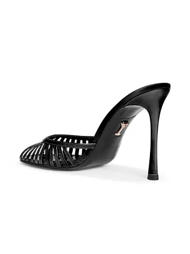 Retrofête Women's Allistair 105MM Patent Leather Sandals - Black | Thumbnail 4