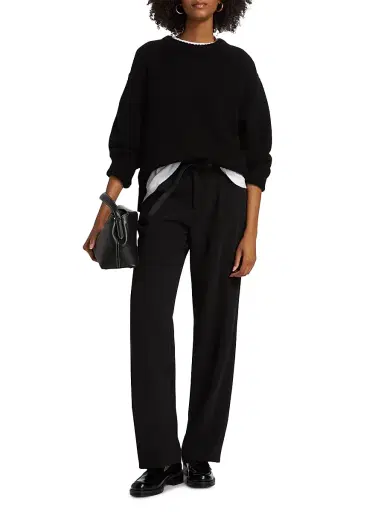 Guest in Residence Women's Cozy Crew Cashmere Sweater - Black | Thumbnail 2