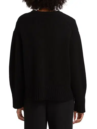 Guest in Residence Women's Cozy Crew Cashmere Sweater - Black | Thumbnail 5