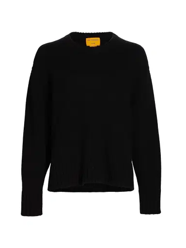 Guest in Residence Women's Cozy Crew Cashmere Sweater - Black | Thumbnail 1
