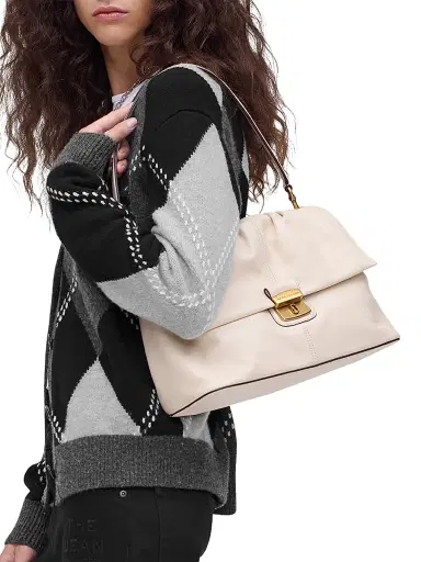 Marc Jacobs Women's The Cristina Messenger Leather Shoulder Bag - Ivory | Thumbnail 1