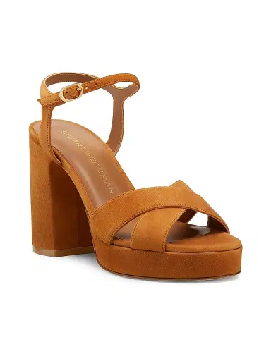 Stuart Weitzman Women's Dayna 100MM Suede Platform Sandals - Hazel | Thumbnail 2