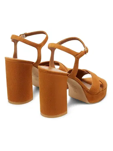 Stuart Weitzman Women's Dayna 100MM Suede Platform Sandals - Hazel | Thumbnail 3