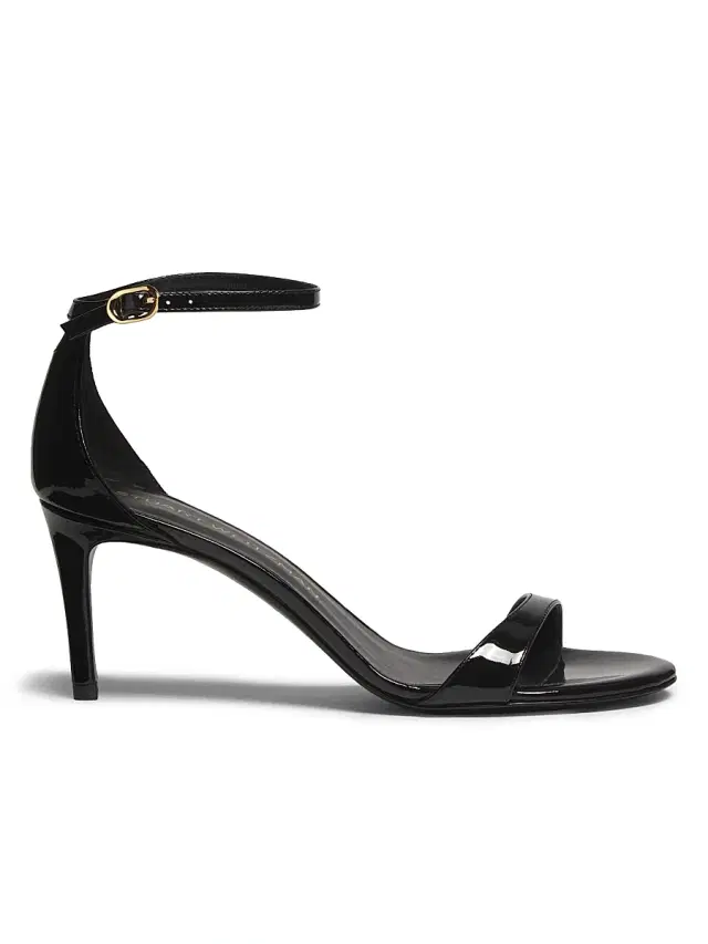 Stuart Weitzman Women's Nudist II 75MM Patent Leather Sandals - Black