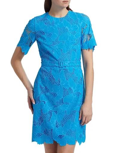 Elie Tahari Women's Clover Butterfly Lace Minidress - Sky Light | Thumbnail 3 Elie Tahari Women's Clover Butterfly Lace Minidress - Sky Light | Thumbnail 3