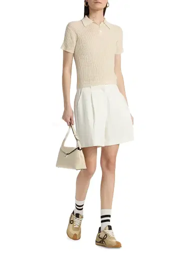 Guest In Residence Women's Shrunken Cashmere Polo Shirt - Cream - Size XL | Thumbnail 2