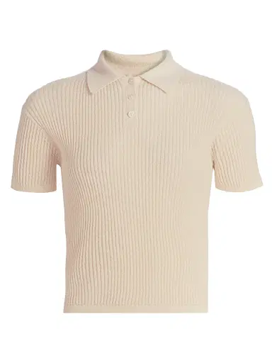 Guest In Residence Women's Shrunken Cashmere Polo Shirt - Cream - Size XL | Thumbnail 1