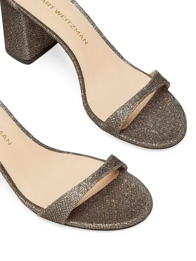 Stuart Weitzman Women's Nudist Block 75MM Sandals - New Pyrite | Thumbnail 4