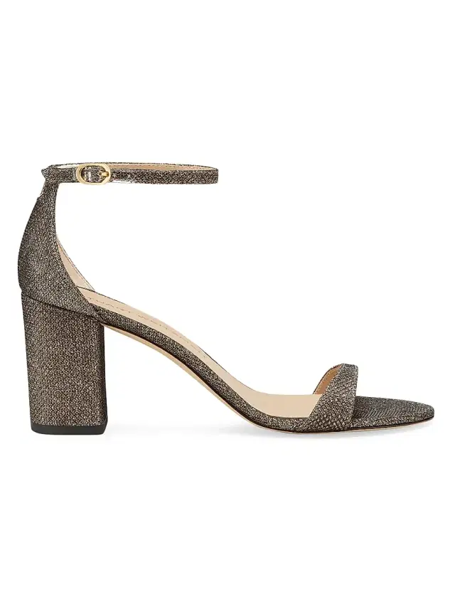 Stuart Weitzman Women's Nudist Block 75MM Sandals - New Pyrite