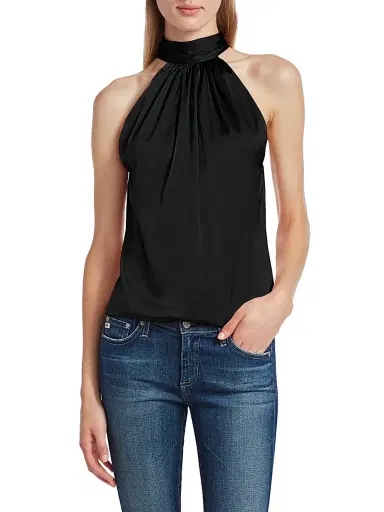 Ramy Brook Women's Lori Silk Halter Top - Black - Size XL | Thumbnail 3 Ramy Brook Women's Lori Silk Halter Top - Black - Size XL | Thumbnail 3